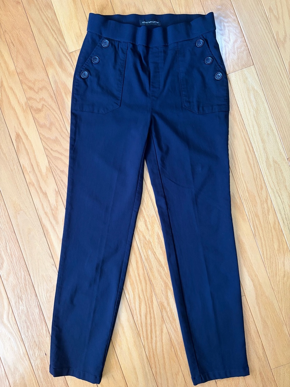 Counterparts Sailor Style Pull-On Pants Sz S Petite Navy